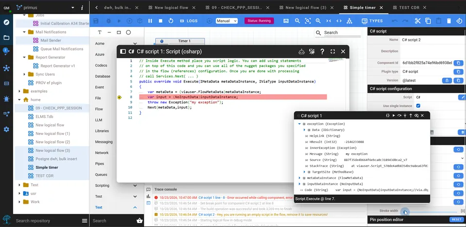 Integrated debugger